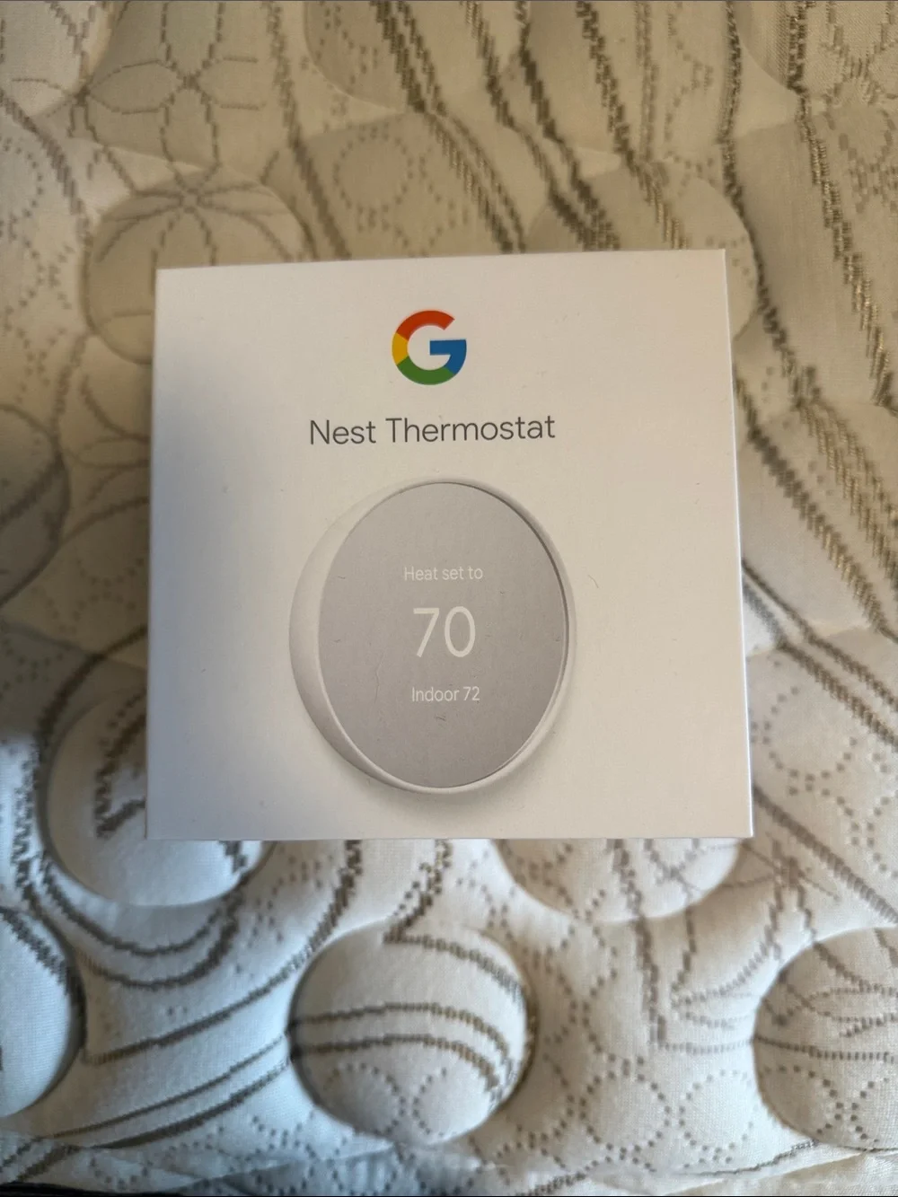 Google Nest Thermostat - White and Silver Accent